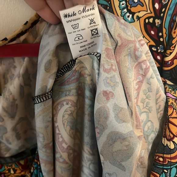 White Mark 3/4 Sleeve Handkerchief Hem Tunic Top (size 1x) - Picture 12 of 16